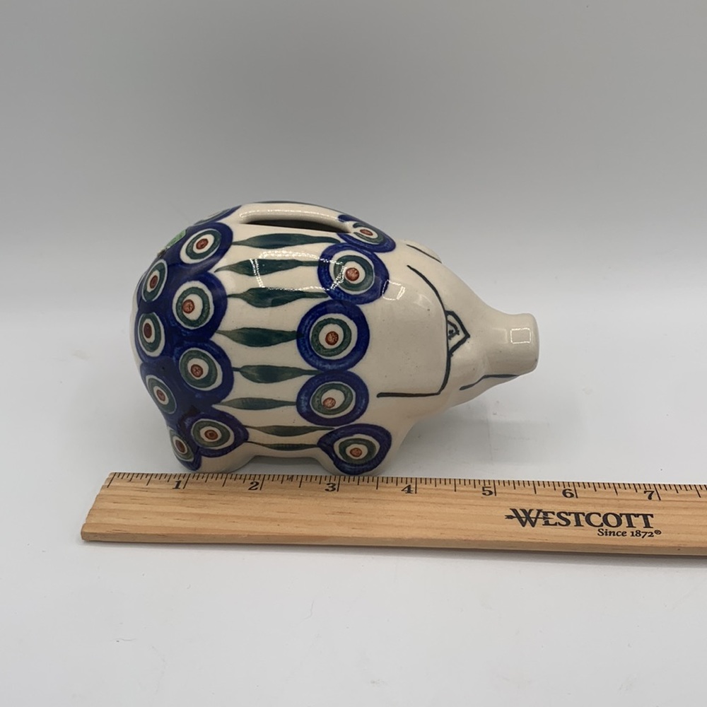 Polish Pottery Piggy Bank - Picture 2 of 4
